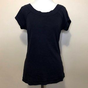 Susan Bristol Dark Grey Boatneck Short-Sleeved Tee (M)